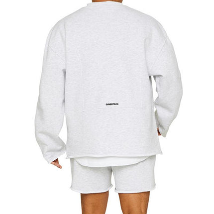 Men's Loose Fit Sweatshirt Shorts Set | Cotton Blend | Roll Hem Neck Cuffs | Pullover | Mid Waist | Long Sleeve | Round Neck | Casual Streetwear | Fall Winter Spring | M-2XL
