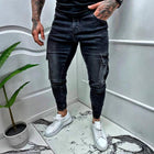 Men's Vintage Distressed Slim Fit Jeans | Multi-Pocket | Adjustable Waist | Classic Stone Wash | Premium 100% Cotton Denim | Durable Metal Rivets | Versatile Style | Casual & Everyday Wear