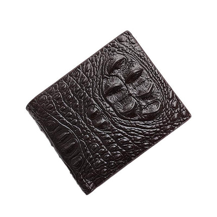 Men's Vintage Crocodile Texture Wallet | Short Bifold Design | Multi-Card Slots | Compact and Stylish | Durable Leather Wallet for Men | Ideal for Business, Casual and Formal Use | Holds Cards, IDs & Cash