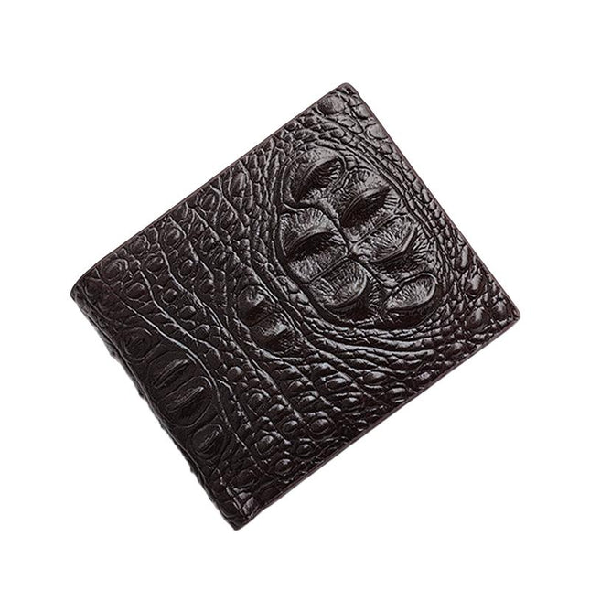 Men's Vintage Crocodile Texture Wallet | Short Bifold Design | Multi-Card Slots | Compact and Stylish | Durable Leather Wallet for Men | Ideal for Business, Casual and Formal Use | Holds Cards, IDs & Cash