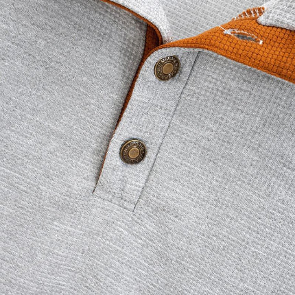 Men's Waffle Textured Sweatshirt | Stand Collar | Long Sleeve | Casual & Sporty Outdoor Wear | Warm & Breathable Knit | Multiple Colors | Versatile for Hiking & Everyday Use | Sizes Available