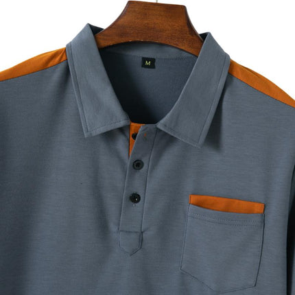 Men's Colorblock Polo Shirt | Chest Pocket | Lapel Collar | Cotton Blend | Short Sleeve | Casual & Semi-Casual | Comfortable & Breathable | Stylish Design | Easy Care | Classic & Modern Style | Versatile