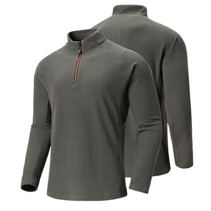 Men's Fleece Pullover Sweatshirt | Stand Collar with Half-Zip | Soft Warm Insulated Lining | Long Sleeves with Ribbed Cuffs | Durable Breathable Fabric | Casual Fashionable Design | Ideal for Layering