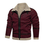 Men's Vintage Suede Jacket | Lambswool Lined | Warm Lapel | Loose Fit | Zipper Closure | Functional Pockets | Casual Winter Outerwear | Insulated Warmth | Rugged Style | Fall & Winter Coat