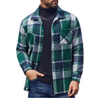 Men's Relaxed Fit Flannel Shirt | Vintage Check Pattern | Lapel Collar | Long Sleeve | Warm & Soft | Earthy Tones | Casual & Versatile | For Layering | Ideal for Fall & Winter |