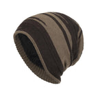 Men's Retro Jacquard Knit Hat | Plush Lining Warm Winter Beanie | Colorblock Design | Soft Acrylic Material | Snug Fit | Cold Weather Essential | Stylish Vintage Color Contrast