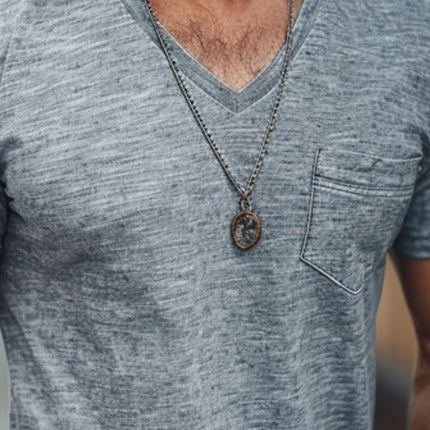 Men's V Neck Short Sleeve T-Shirt | Casual Cotton Blend | Lightweight | Slim Fit | Breathable | Soft & Comfortable | Durable & Easy Care | Everyday Wear | Fashionable & Versatile
