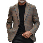Men's Tailored Wool-Blend Blazer | Vintage Check Pattern | Single Breasted | Notched Lapel | Two-Button Closure | Full-Length Sleeves | Semi-Formal & Casual Outerwear | Classic & Modern Fit