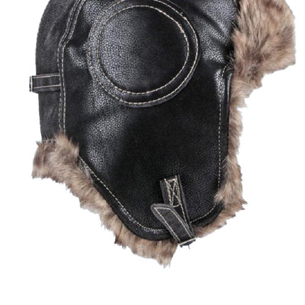 Men's Winter Hat | PU Leather | Retro Style | Warm Earmuffs | Adjustable Fit | Water-Resistant | Durable | Vintage-Inspired | Outdoor Activities | Skiing | Hiking | Casual Wear | Cold Weather Accessory