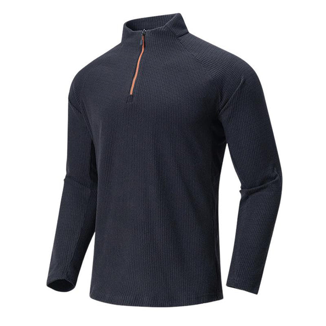 Men's Fleece Pullover Sweatshirt | Stand Collar with Half-Zip | Soft Warm Insulated Lining | Long Sleeves with Ribbed Cuffs | Durable Breathable Fabric | Casual Fashionable Design | Ideal for Layering