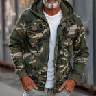Men's Camouflage Hooded Jacket | Multi-Pocket Zip Cargo | Outdoor Utility | Durable Breathable Fabric | Adjustable Drawstrings | Full-Length Zipper | Elastic Cuffs | Sizes S-XXXL | Reinforced Stitching