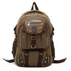 Men's Wear-Resistant Canvas Backpack | Square Vertical Design | Plain Pattern | Lightweight | Durable