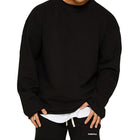 Men's Loose Fit Sweatshirt | Round Neck | Pullover | Cotton Blend | Long Sleeve | Casual | All Seasons | Versatile Streetwear | Soft & Breathable | Lightweight Comfort
