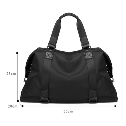 Men's Travel Bag | Large Capacity Duffel | Oxford Cloth | Zipper Closure | Storage | Plain Pattern | Horizontal Square Shape