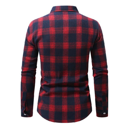 Men's Plaid Button-Down Shirt | Long-Sleeve | Relaxed Fit | Soft Cotton Blend | Spread Collar | Versatile Style | Casual & Smart-Casual Wear | Spring & Autumn | Lightweight | Chest Pocket | Comfortable Design
