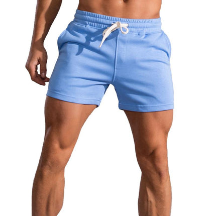 Men's Loose Fit Cotton Sports Shorts | Breathable Athletic Shorts | Elastic Waist | Casual Activewear | Comfortable Summer Gym Shorts | Frayed Hem | Mid Waist | Perfect for Running & Hiking