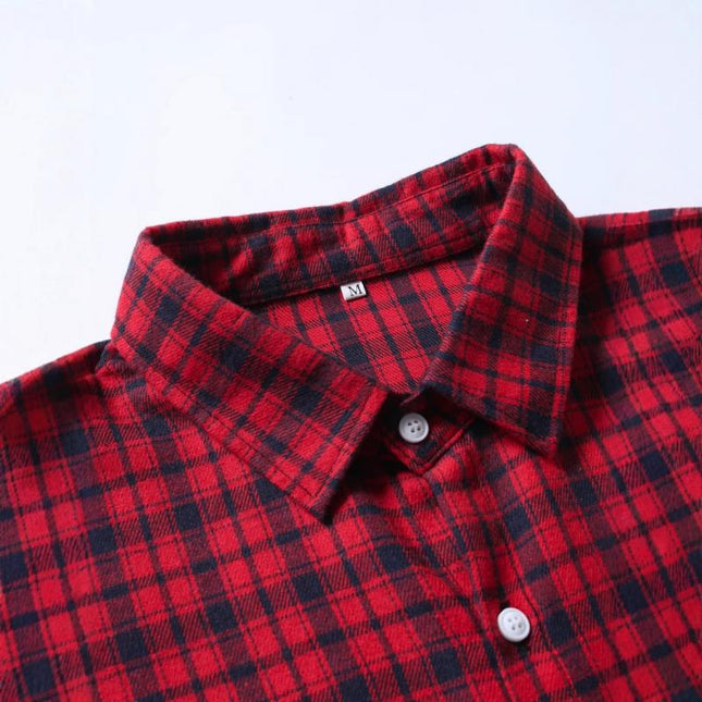 Men's Plaid Long-Sleeved Shirt | Relaxed Fit | Soft Cotton Blend | Button-Down | Spread Collar | Chest Pocket | Casual Wear | Spring Autumn Fashion | Versatile Styling | Timeless Design