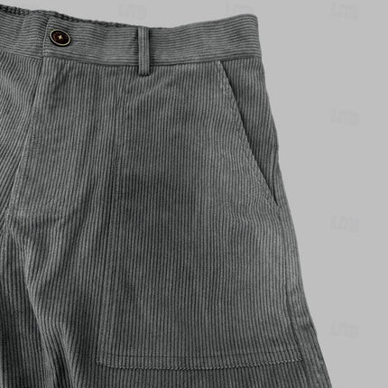 Men's Corduroy Cargo Pants | Straight-Leg Fit | Multi-Pocket Design | Solid Color | Durable & Warm Fabric | Versatile Style for Fall & Winter | Ideal for Casual & Outdoor Activities | Comfortable & Functional
