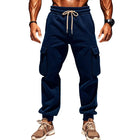 Men's Plush Elastic Waist Sports Pants | Solid Color | Multi-pocket Design | Comfort & Functionality | Sizes Small to XXXL | Versatile Activewear | Soft & Cozy Fabric