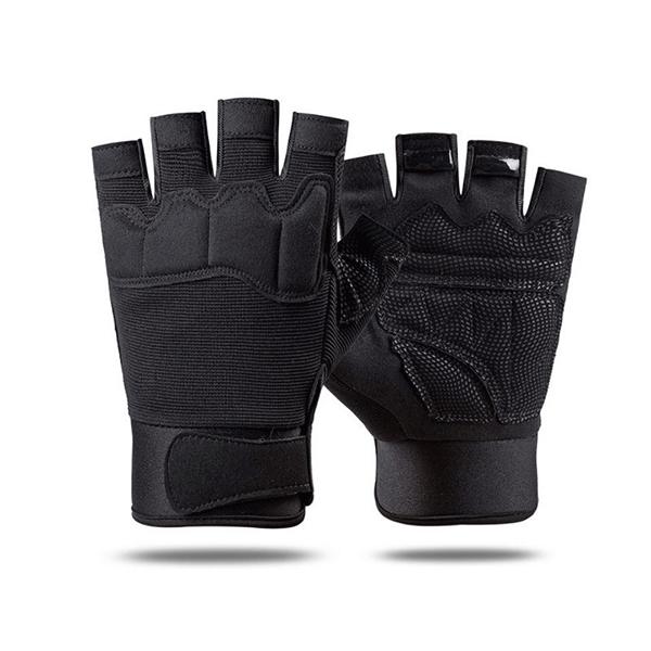 Breathable Half-Finger Tactical Gloves | Nylon Cotton Microfiber | Non-Slip Outdoor Sports | Cycling Hiking Skiing | Sand Army Green Black Camouflage | Knuckle Palm Protection | Hook and Loop Fastener