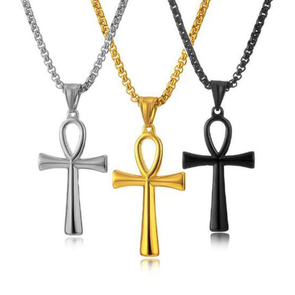 Vintage Style | Knot Design Cross Necklace | Silver Chain | Casual Fashion Jewelry | Unisex Accessory