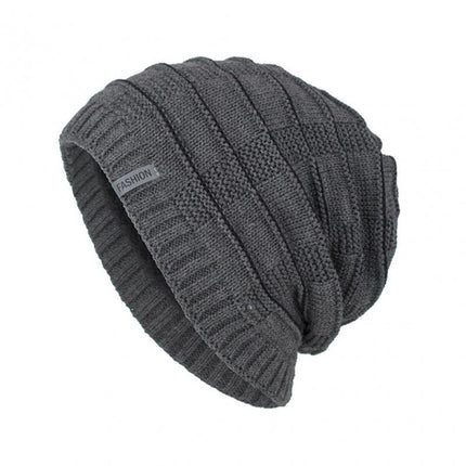 Men's Vintage Warm Knitted Hat | Plush Lined | Winter Beanie | Classic Retro Style | Cozy Insulation | Breathable Acrylic | Timeless Design | Soft and Comfortable | Stretchable Fit | Cold Weather Accessory