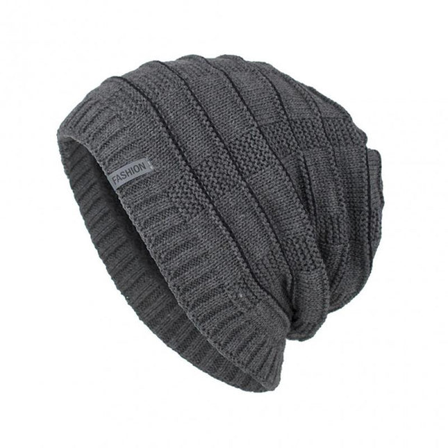 Men's Vintage Warm Knitted Hat | Plush Lined | Winter Beanie | Classic Retro Style | Cozy Insulation | Breathable Acrylic | Timeless Design | Soft and Comfortable | Stretchable Fit | Cold Weather Accessory