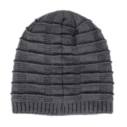 Men's Vintage Warm Knitted Hat | Plush Lined | Winter Beanie | Classic Retro Style | Cozy Insulation | Breathable Acrylic | Timeless Design | Soft and Comfortable | Stretchable Fit | Cold Weather Accessory