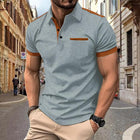 Men's Colorblock Polo Shirt | Chest Pocket | Lapel Collar | Cotton Blend | Short Sleeve | Casual & Semi-Casual | Comfortable & Breathable | Stylish Design | Easy Care | Classic & Modern Style | Versatile