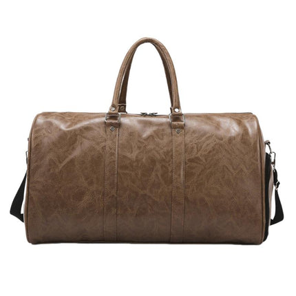 Men's Leather Gym Bag | Vintage Style | Large Capacity | Sports & Travel Use | Durable Premium Leather | Ample Storage with Multiple Pockets | Shoe Compartment | Adjustable Strap | Water-Resistant | Weekend Getaway Bag