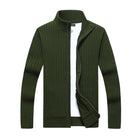 Men's Slim Fit Knit Cardigan | Stand Collar | Zipper Front | Casual Layering | Ribbed Cuffs & Hem | Breathable Fabric | Versatile Styling | With Pockets | Lightweight & Durable | Modern Minimalist Design