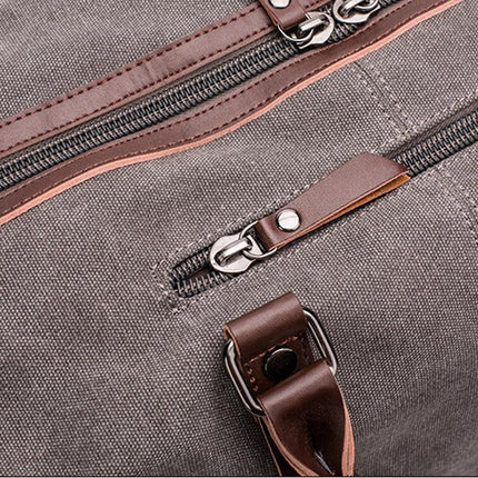 Men's Canvas Travel Duffle Bag | Casual Zipper Closure | Horizontal Square Shape | Plain Design