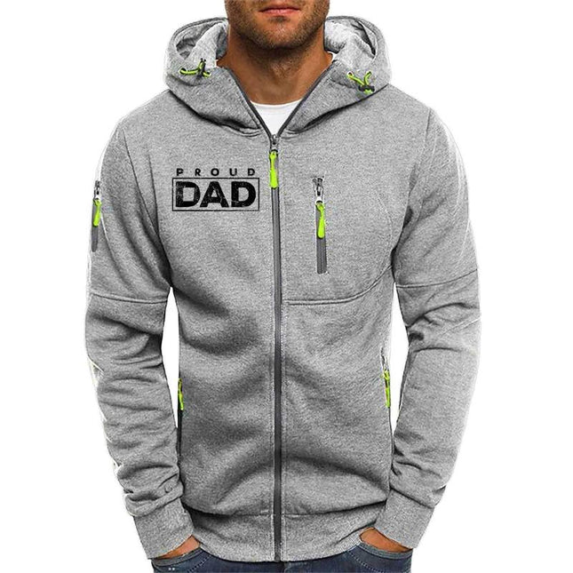 Men's Casual Streetwear Hoodie Jacket | Bold Lettering Print | Zip-Up | Hooded Neckline | Long Sleeves | Soft Cotton Blend | Ribbed Hem and Cuffs | Kangaroo Pockets | Variety of Colors | Machine Washable