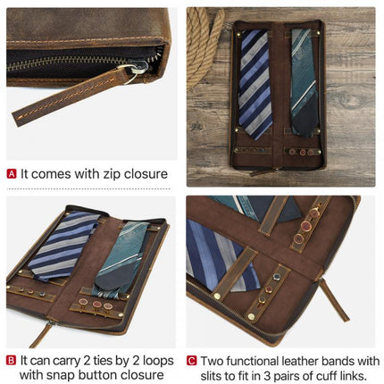 Men's Tie Organizer | Vintage Style Tie Storage | Lightweight Travel Tie Bag | Durable Portable Tie Case | Business & Travel Essentials | Classic Men's Accessories | Secure Closure | Spacious Design