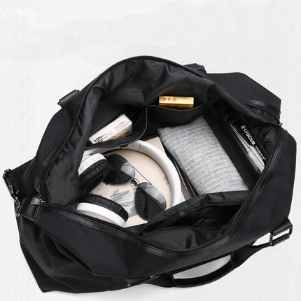 Men's Travel Bag | Large Capacity Duffel | Oxford Cloth | Zipper Closure | Storage | Plain Pattern | Horizontal Square Shape