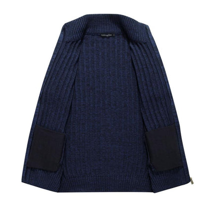 Men's Slim Fit Knit Cardigan | Stand Collar | Zipper Front | Casual Layering | Ribbed Cuffs & Hem | Breathable Fabric | Versatile Styling | With Pockets | Lightweight & Durable | Modern Minimalist Design