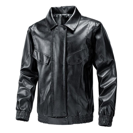 Men's Leather Jacket | Classic Casual Lapel | Premium Quality | Long Sleeve | Regular Fit | Durable Outerwear | Warm Insulation | Versatile Colors | Timeless Design | men's Coats & Jackets