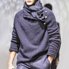 Men's Button Collar Pullover Sweater | Solid Color | Long Sleeve Knitwear | Mid-Weight | Versatile Casual Style | Perfect for Fall Winter | Easy Match with Trousers & Jeans