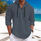 Men's Hooded Long Sleeve Shirt | Solid Loose Fit | Casual Wear | Comfortable & Versatile | Soft Fabric | Ideal for Layering | Sizes S-XXXL