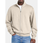 Men's Sweatshirt Jacket | Solid Color | Zipper Stand Collar | Long Sleeve | Soft Cotton-Blend Outerwear | Regular Fit | Versatile Lightweight Coat | Casual & Sporty Style | Spring & Fall Essential