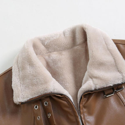 Men's Vintage Leather Jacket | Thick Warm Fur Lapel | Slim Fit | High-Quality Durable Leather | Zipper Closure | Functional Pockets | Versatile Colors | Stylish Design | Perfect for Layering | Winter Fashion