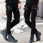 Men's Slim-Fit Jeans | Zipper Decor | Multi-Pocket | Mid-Rise Waist | High-Quality Denim | Casual | Durable & Stretch | Urban Style | Versatile | Streamlined Silhouette | Multiple Sizes Available