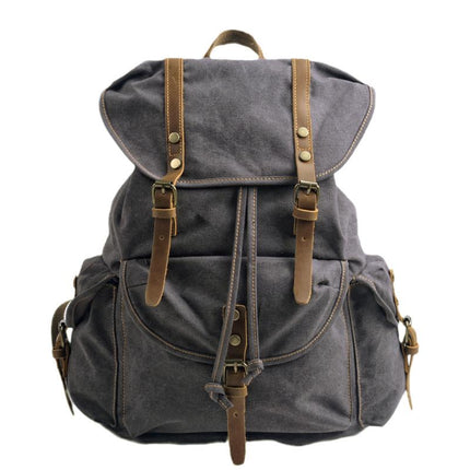 Men's Retro Outdoor Backpack | Large Capacity Canvas Bag | Multi-Pocket Design | Durable Travel Rucksack | Vintage Style Daypack | Adjustable Padded Straps | Rugged Adventure Gear