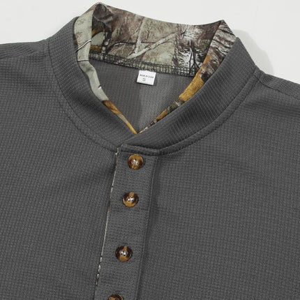 Men's Long Sleeve Waffle Knit T-Shirt | Colorblock Design | Crew Neck | Casual Fashion Layering Top | Durable Breathable Fabric | Regular Fit | Ideal for Fall Winter Spring | Versatile Style
