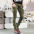 Men's Slim-Fit Jeans | Zipper Decor | Multi-Pocket | Mid-Rise Waist | High-Quality Denim | Casual | Durable & Stretch | Urban Style | Versatile | Streamlined Silhouette | Multiple Sizes Available