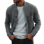 Men's Vintage-Inspired Crew Neck Cardigan | Knitted Sweater with Chest Pocket | Premium Soft Knit | Timeless Design for Versatile Wear | Ideal for Layering | Easy Care | Classic Men's Outerwear