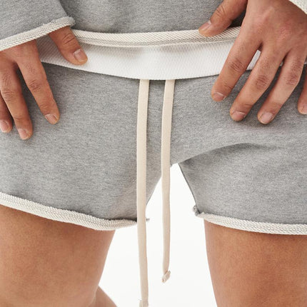 Men's Loose Fit Cotton Shorts | Raw Edge Frayed Hem | Mid Waist Elastic Drawstring | Breathable & Comfortable | Versatile Casual Shorts for All Seasons