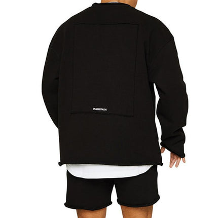 Men's Loose Fit Sweatshirt Shorts Set | Cotton Blend | Roll Hem Neck Cuffs | Pullover | Mid Waist | Long Sleeve | Round Neck | Casual Streetwear | Fall Winter Spring | M-2XL