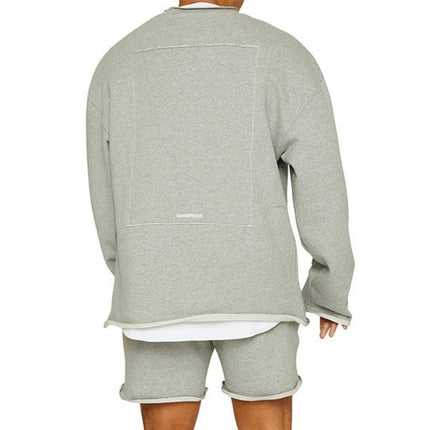 Men's Loose Fit Sweatshirt Shorts Set | Cotton Blend | Roll Hem Neck Cuffs | Pullover | Mid Waist | Long Sleeve | Round Neck | Casual Streetwear | Fall Winter Spring | M-2XL