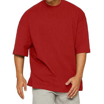 Men's Cotton Loose Fit Sports T-shirt | Solid Color | Round Neck | Pullover | Short Sleeve | Casual Fitness | Breathable | Comfortable | Spring Summer Autumn | Activewear